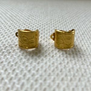 Clip on gold tone earrings
